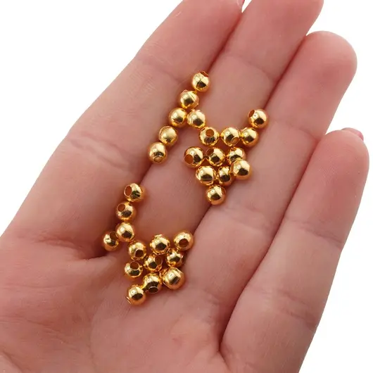 Accesorii din metal auriu - bile aurii pentru bijuterii, imagine 2