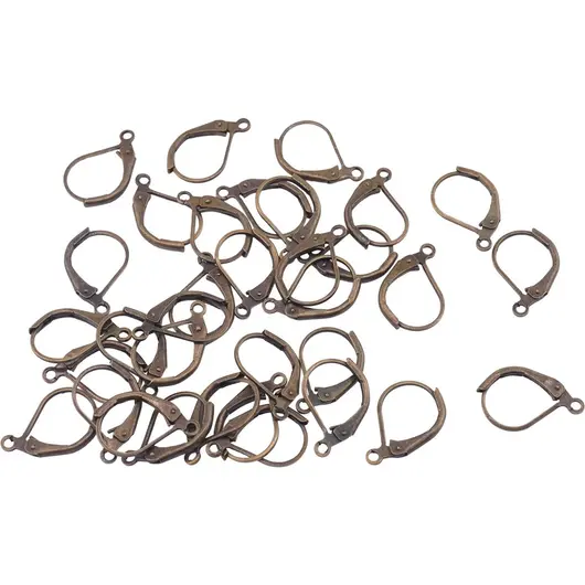 Accesorii din metal vintage alama patinata - agatatori pentru cercei leverback