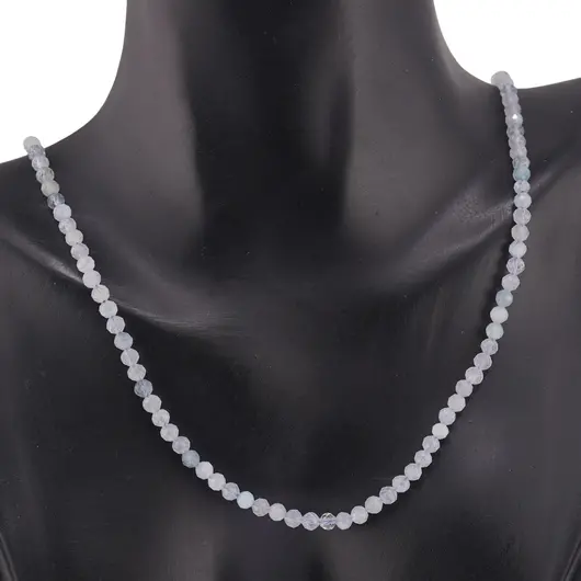 Colier cu sfere fatetate din Acvamarin, 3mm, imagine 2