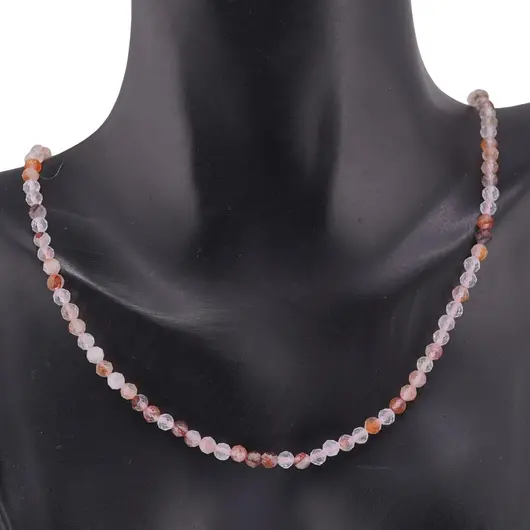 Colier cu sfere fatetate din Cuart tangerin, 3mm, imagine 2