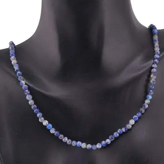 Colier cu sfere fatetate din Lapis Lazuli, 3mm, imagine 2