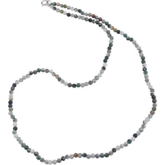 Colier cu sfere fatetate din Mossagat, 3mm