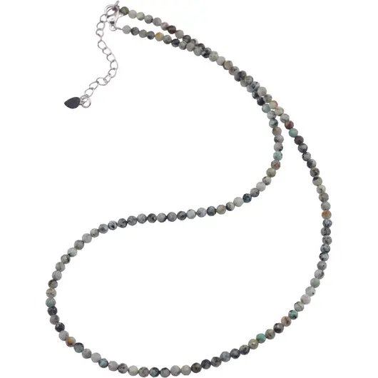 Colier cu sfere fatetate din Turcoaz, 3mm