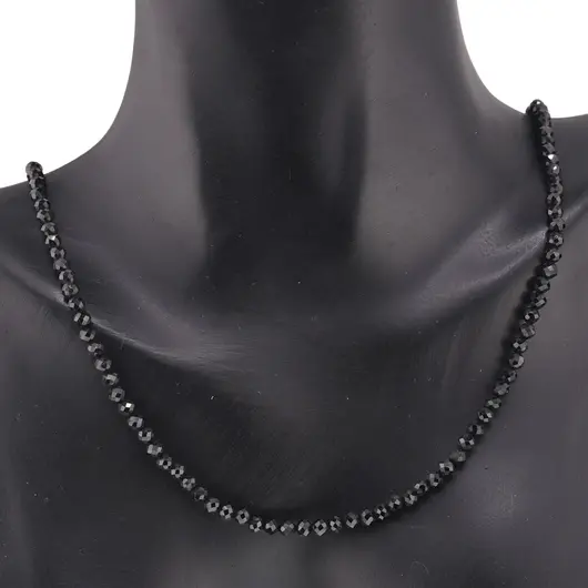 Colier cu sfere fatetate din Turmalina neagra, 3mm, imagine 2