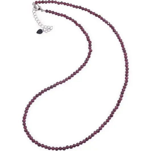 Colier cu sfere fatetate din Zircon grena, 3mm