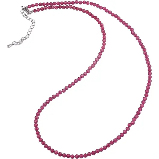 Colier cu sfere fatetate din Zircon roz, 3mm