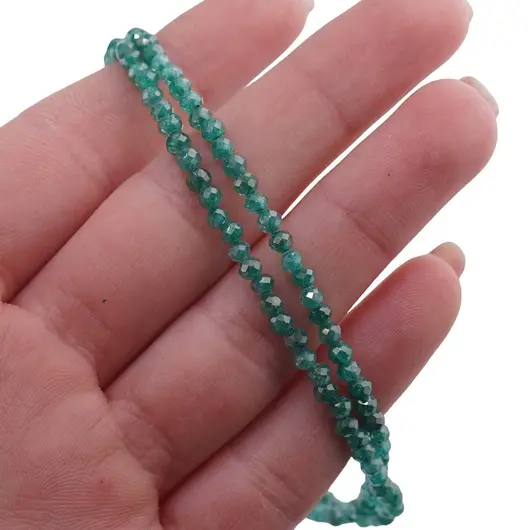 Colier cu sfere fatetate din Zircon turcoaz, 3mm, imagine 3