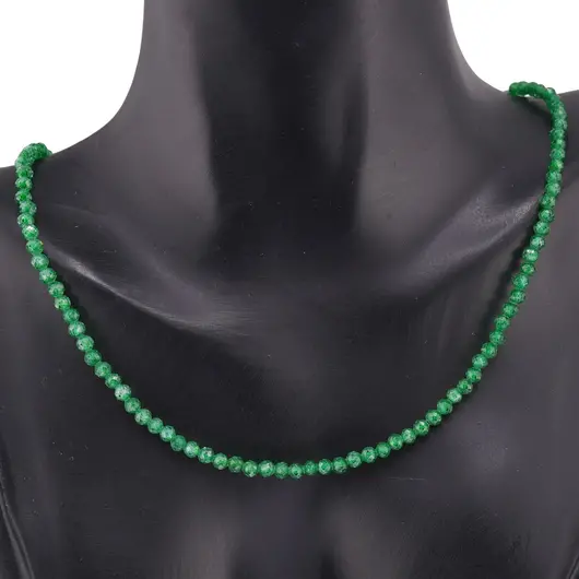 Colier cu sfere fatetate din Zircon verde, 3mm, imagine 2