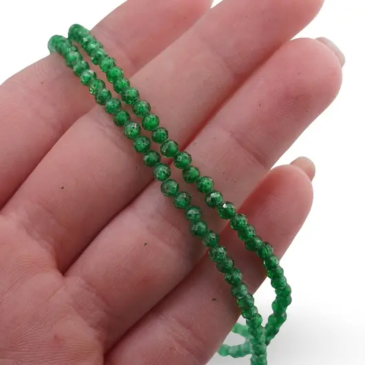 Colier cu sfere fatetate din Zircon verde, 3mm, imagine 3