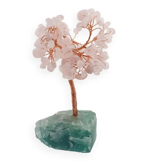 Copac Cuart roz chips cu baza de Fluorit, 12cm