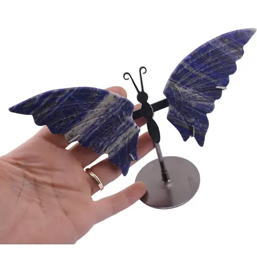 Figurina decorativa fluture din cristal natural Lapis Lazuli, 12cm, imagine 5