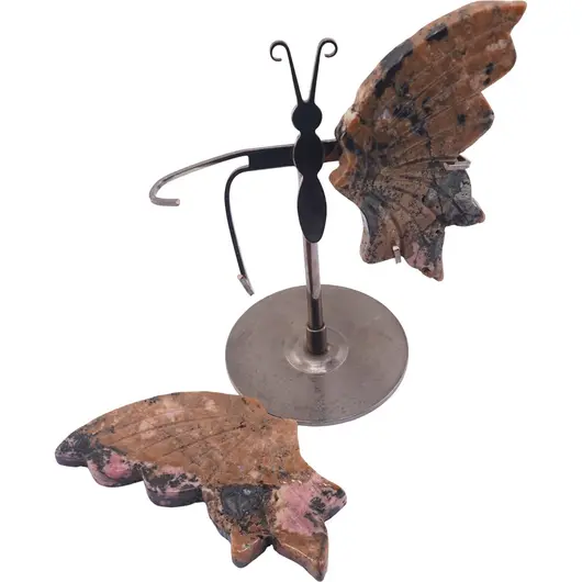 Figurina decorativa fluture din cristal natural Rodonit, 12cm, imagine 2