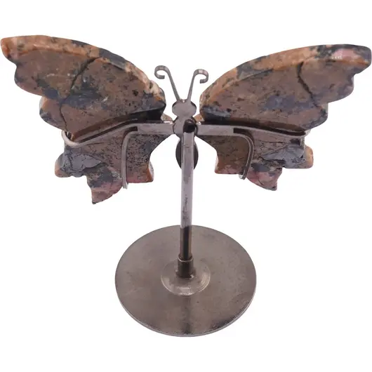 Figurina decorativa fluture din cristal natural Rodonit, 12cm, imagine 3