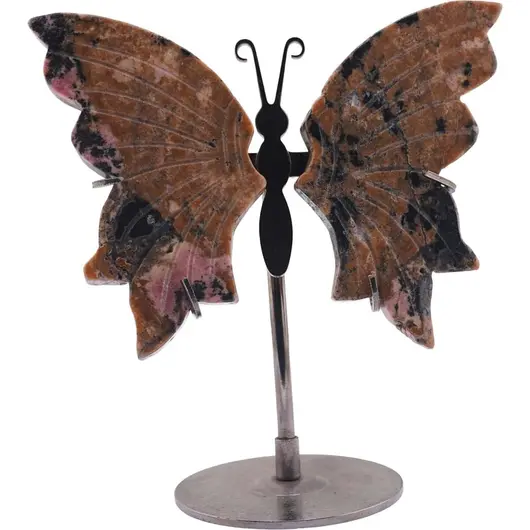 Figurina decorativa fluture din cristal natural Rodonit, 12cm, imagine 4