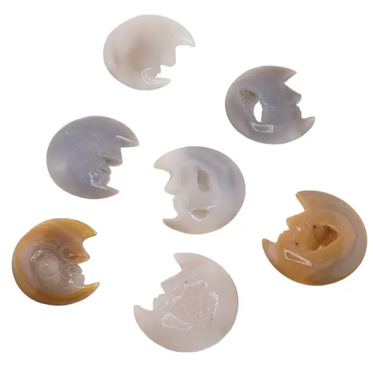 Figurina gravata semi-luna din Agat natural, 50-55mm, imagine 2