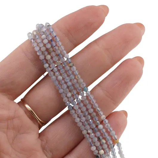 Sirag Acvamarin sfere microfatetate 2mm, 38cm, imagine 2