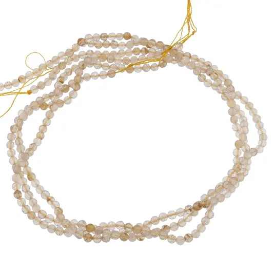 Sirag Cuart rutilat sfere fatetate 4mm, 38cm