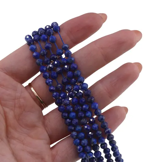 Sirag Lapis lazuli sfere fatetate 4mm, 38cm, imagine 2