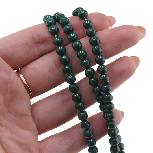 Sirag Malachit sfere 6mm, 38cm, imagine 2