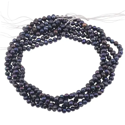 Sirag Perle de cultura negre 6mm, 38cm