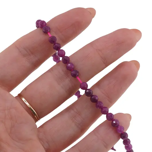 Sirag Rubin sfere fatetate 4mm, 38cm, imagine 2