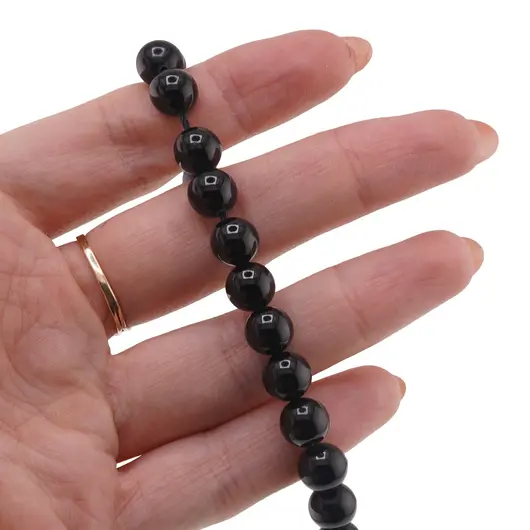 Sirag Turmalina neagra sfere 8mm, 38cm, imagine 2