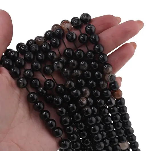 Sirag Turmalina sfere 8mm, 38cm, imagine 2