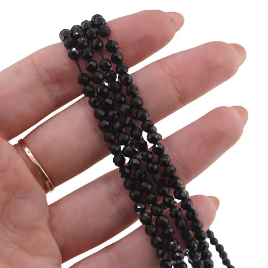 Sirag Turmalina sfere fatetate 4mm, 38cm, imagine 2