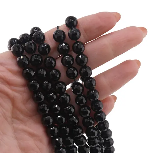 Sirag Turmalina sfere fatetate 8mm, 38cm, imagine 2