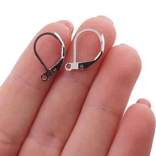 Accesorii din metal rodiat - agatatori leverback pentru cercei, imagine 2