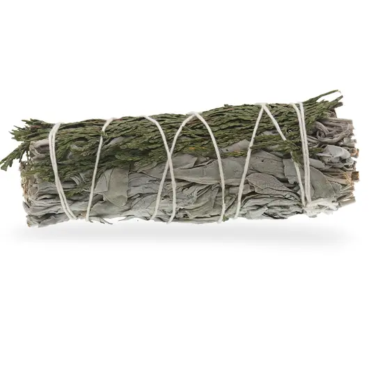 Buchet Salvie Alba cu frunze de Ienupar - 10cm, imagine 2