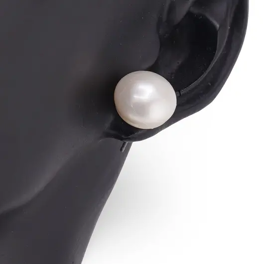 Cercei cu surub Perle de cultura albe, 10mm, imagine 3