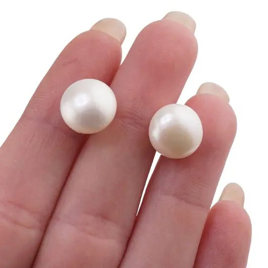 Cercei cu surub Perle de cultura albe, 10mm, imagine 4