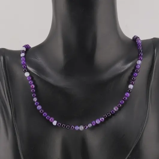 Colier Agat mov sfere 4mm, imagine 2