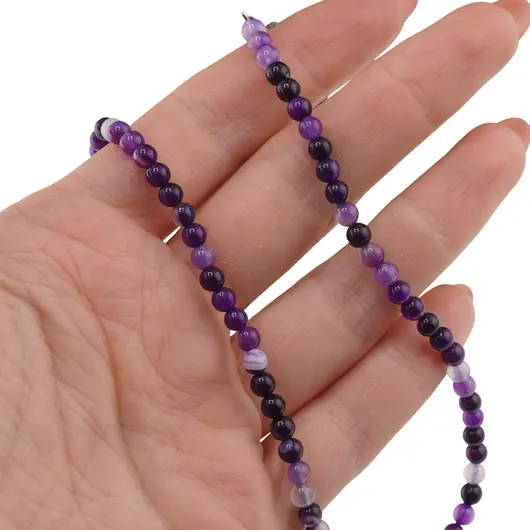 Colier Agat mov sfere 4mm, imagine 3