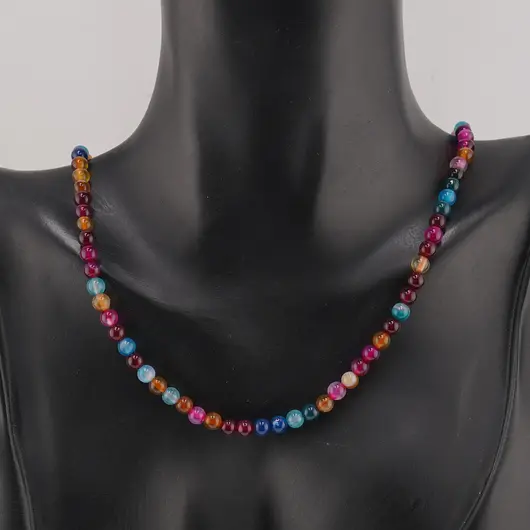 Colier Agat multicolor sfere 4mm, imagine 2