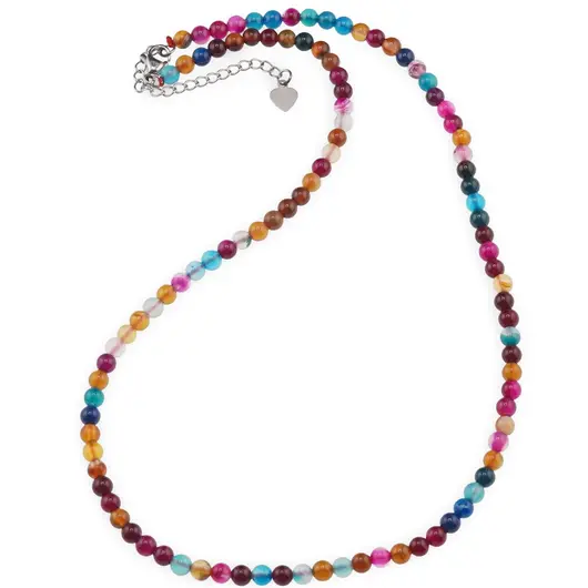 Colier Agat multicolor sfere 4mm