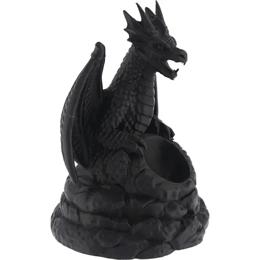 Decoratiune / Suport pentru cristale, Dragon negru - 15cm, imagine 2