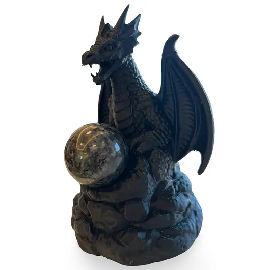Decoratiune / Suport pentru cristale, Dragon negru - 15cm, imagine 3