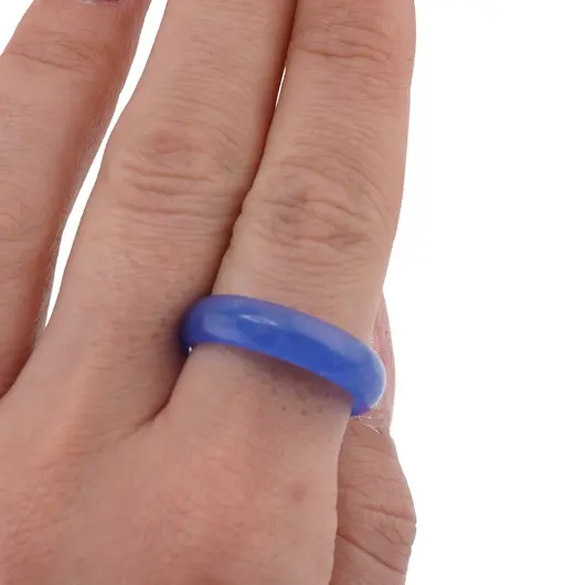 Inel circular din Agat albastru intens, 17-19mm, imagine 3