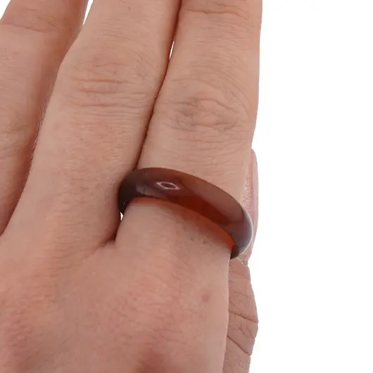 Inel circular din Agat maro intens, 17-19mm, imagine 3