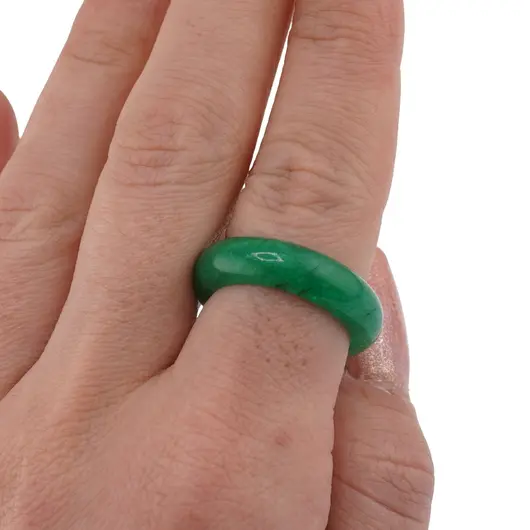 Inel circular din Agat verde tratat, 17-19mm, imagine 3