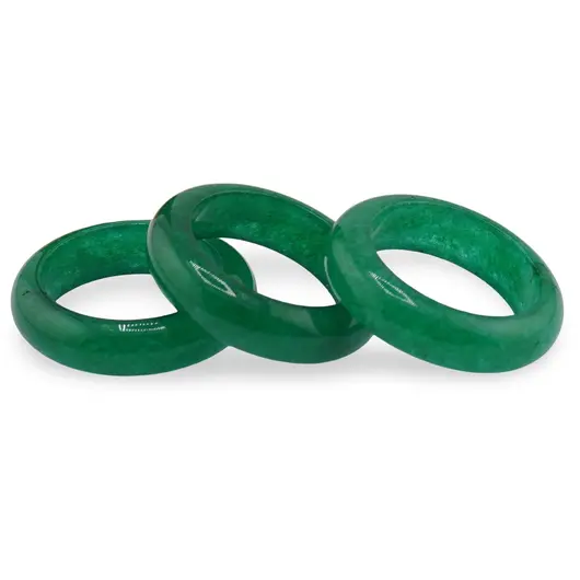 Inel circular din Agat verde tratat, 17-19mm