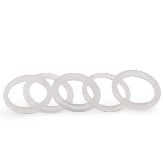 Inel circular subtire din Agat alb, 17-19mm