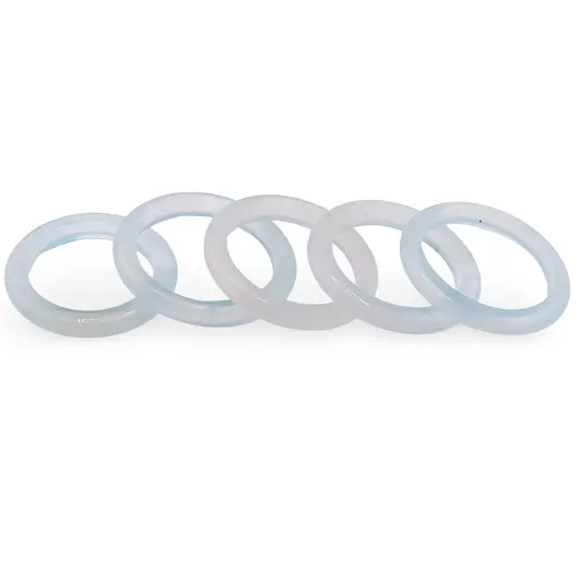 Inel circular subtire din Agat albastru deschis, 17-19mm