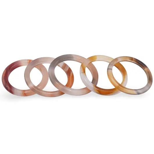 Inel circular subtire din Agat maro, 17-19mm