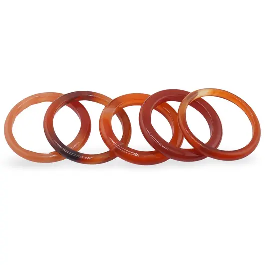 Inel circular subtire din Agat portocaliu, 17-19mm