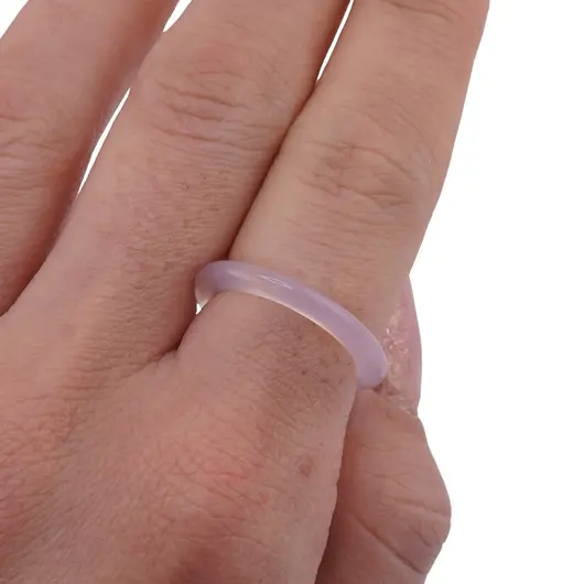 Inel circular subtire din Agat roz, 17-19mm, imagine 3