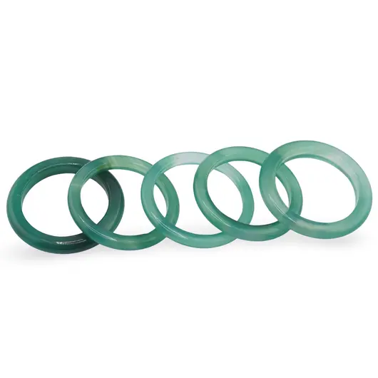 Inel circular subtire din Agat verde, 17-19mm