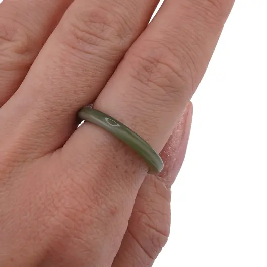 Inel circular subtire din Agat vernil, 17-19mm, imagine 3